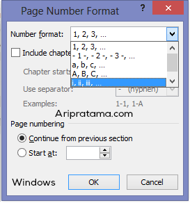 Cara Membuat Halaman Romawi dan Angka - Aripratama.com